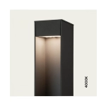 E467 OUTDOOR BOLLARD LED LIGHT 12W 2200K-4000K GRAPHITE ALUMINIUM IP65 Zambelis Lights