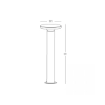 E476 OUTDOOR BOLLARD LED LIGHT 11W 3000K CONCRETE- METAL - PC DIFFUSER IP65 Zambelis Lights