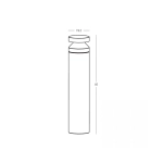 E478 OUTDOOR BOLLARD LED LIGHT 20W 3000K CONCRETE- METAL - GLASS IP65 Zambelis Lights