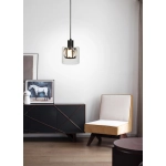 Lampa wisząca czarny Elmo 1xE14 40W 338801-02 REALITY