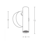 H48-B HOTEL SCONCE LED 3W 3000K METAL - ALUMINIUM BLACK Zambelis Lights