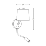 H57 HOTEL SCONCE LED 3W + 1XE27 BLACK MATT Zambelis Lights