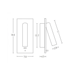 H65 HOTEL LED RECESSED LAMP 3W 3000K ALUMINUM - METAL WITH USB MATT BLACK Zambelis Lights