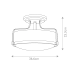 Mały półplafon Harper – 3 źródła światła – Polerowany chrom HK-HARPER-SFS-CM Elstead Lighting