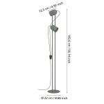 TILSTON Lampa podłogowa 2xE14 Zielona 44137 EGLO