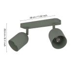 TILSTON Spot 2XE14 Zielony IP20 / Listwa ścienna-sufitowa 44133 EGLO