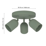 TILSTON Spot 3XE14 Zielony IP20 / Lampa sufitowa 44134 EGLO