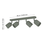 TILSTON Spot 4XE14 Zielony IP20 / Listwa sufitowa 44135 EGLO