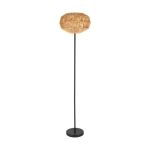 SHELDON Lampa podłogowa E27 czarny/naturalny 44146 EGLO