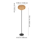 SHELDON Lampa podłogowa E27 czarny/naturalny 44146 EGLO