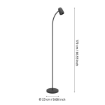 CARLO Lampa podłogowa E14 Czarna 902172 EGLO