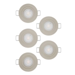 BARRANCO Oprawa do zabudowy zestaw 5XLED-CCT Ø90 Nikiel mat 902269 EGLO