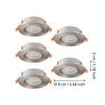 BARRANCO Oprawa do zabudowy zestaw 5XLED-CCT Ø90 Nikiel mat 902269 EGLO