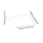 MORADILLO-R Plafon LED 59,5 cm biały kwadratowy na pilota / oprawa sufitowa 902305 EGLO