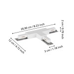 EASYT T-CONNECTOR łącznik biały do systemu szynowego easy Track / akcesoria 902327 EGLO