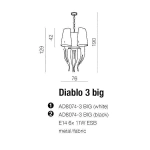 Lampa wisząca DIABLO 3 BIG WHITE AZ1232 AZZARDO
