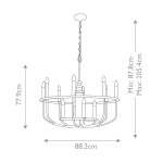 Żyrandol Capitol Hill – 12 źródeł światła – Naturalny mosiądz KL-CAPITOL-HILL12-PNBR Elstead Lighting