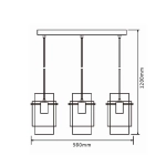 kinkiecik.pl Lampa wisząca Savona 3 linia LP-707/3L LIGHT PRESTIGE