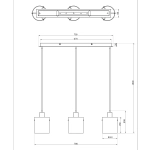Lampa wisząca Lotti 3xE27 40W 346103-30 REALITY
