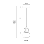 Lampa wisząca Modern 5w, Opal + Medium Brown P0625 MaxLight
