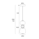 Lampa wisząca Modern 13w, Opal + Medium Brown P0628 MaxLight