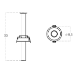 Oprawa podtynkowa Milis DIMM AZ6085 LED 7W 3230K AZZARDO