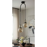 Lampa wisząca Morena 2xE14 czarna mix bursztyn 62662 ALFA