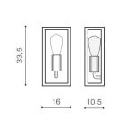 Niklas Wall (black) AZ4486 E27 1x MAX 60W IP44 GLASS METAL AZZARDO