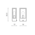 Niklas Wall Sensor (black) AZ4487 E27 1x MAX 60W IP44 GLASS METAL AZZARDO