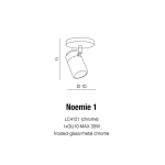 kinkieick.pl Kinkiet Noemie 1 (black) IP44 AZ4136 AZZARDO