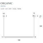 Maxlight Organic Horizon P0356D Lampa Wisząca Ściemnialna Złota MaxLight