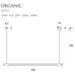 Organic Horizon P0357D Lampa Wiszaca Ściemnialna Biała MaxLight