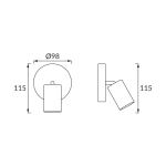 Oprawa ścienno-sufitowa UNO E27 1C BLACK Czarny Ideus Strühm - 03813 - - - - wysyłka 24 H - - - -