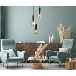 Lampa wisząca Sardo PND-5581-3A-BK+AMB Italux - zdjęcie 2