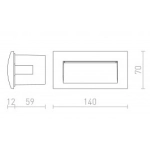 GORDIQ L wpuszczana biała 230V LED 3W IP65 3000K R12537 Rendl light studio