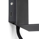 ROSTAM ścienna z USB czarna 230V LED 2x3W 3000K R13571 Rendl light studio