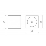 SENZA SQ sufitowa biała szkło przezroczyste 230V LED 6W IP65 3000K R13624 Rendl light studio
