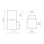 CLYDE ścienna antracyt 230V LED E27 11W IP44 R13637 Rendl light studio