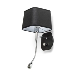 PERTH ścienna z reflektorem LED czarna/czarna chrom 230V LED E14 LED 7+3W 30° 3000K R13662 Rendl light studio