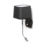 PERTH ścienna z reflektorem LED czarna/czarna chrom 230V LED E14 LED 7+3W 30° 3000K R13662 Rendl light studio