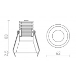 OWEN DIMM wpuszczana biała 230V LED 7W 45° IP54 3000K - 1800K R13667 Rendl light studio
