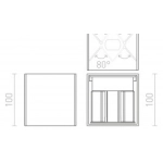 TITO SQ DIMM ścienna czarna 230V LED 2x3W IP65 3000K R13739 Rendl light studio