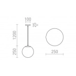 LUNA 25 wisząca szkło opalowe/chrom 230V LED E27 15W R13746 Rendl light studio