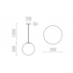LUNA 30 wisząca szkło opalowe/chrom 230V LED E27 15W R13747 Rendl light studio