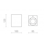 KANE I ścienna beton/decor ciemny granit 230V LED GU10 5W IP65 R13793 Rendl light studio