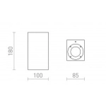 KANE II ścienna beton/decor ciemny granit 230V LED GU10 2x5W IP65 R13794 Rendl light studio