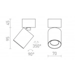 DARIO sufitowa czarna mosiądz szczotkowana 230V LED GU10 9W R13868 Rendl light studio
