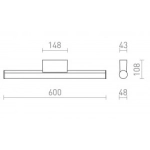 CASSAMBA 60 ścienna chrom/akryl mleczny 230V LED 12W IP44 3000K 4000K R13889 Rendl light studio