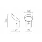 ELIA PIR ścienna antracyt 230V LED 9W IP44 3000K R13931 Rendl light studio