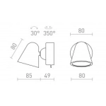 STIG ścienna czarna 230V LED 5.6W 34° 3000K R13941 Rendl light studio